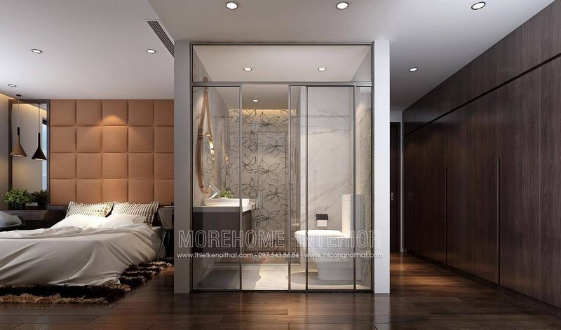 Tủ áo Laminate giả vách, cao kịch trần, tận dụng tối đa không gian sống, vừa là tủ áo, vừa là vách trang trí đẹp
